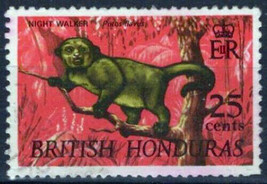 ZAYIX -British Honduras 221 Used 25c Night Walker Monkey 041123-S166 - £1.18 GBP