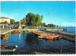 Italy Postcard Garda Lake Bardolino Port Boats Marina - £3.08 GBP