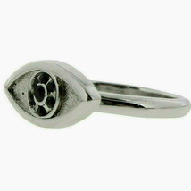 New NOS House of Harlow 1960 black crystal evil eye silver tone cocktail ring 8 - $24.74