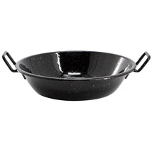 Oster Castillo 9.5 Inch Enameled Steel Paella Pan in Speckled Black - $928.58 MXN