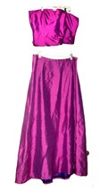 Sz L/XL - Handmade Purple Strapless Crop Top &amp; Long Skirt Set - £45.76 GBP