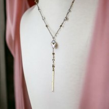 Silpada 925 Sterling Silver, Brass, CZ & Pearl "Fall in Line" Necklace N3394. - $70.00