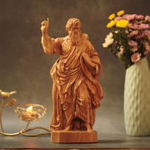 7.9 Inches St. Paul Statue Wooden Statue Religious Catholic Statue Home Decor - £62.40 GBP