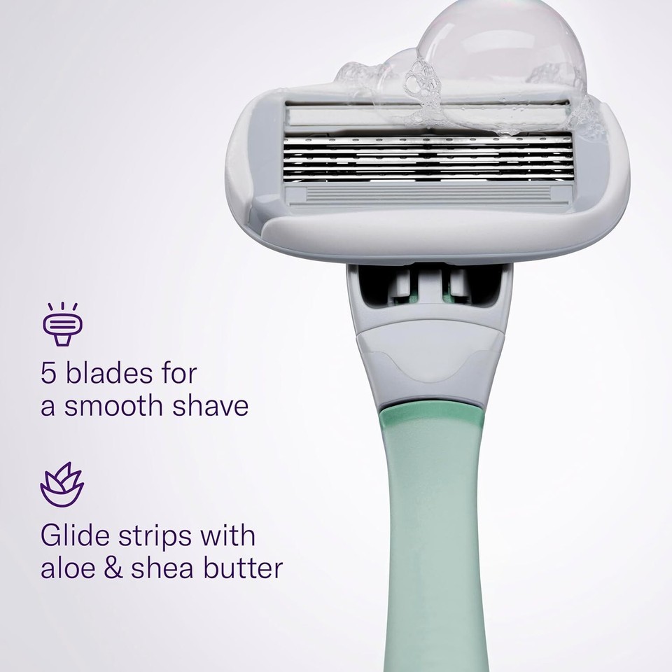 Luxury Women’s Shaving Set: 5-Blade Razor with Foaming Gel & Shower Holder Item image 7