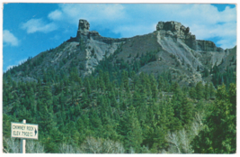 Vtg Postcard-Famous Chimney Rock-US Hwy 160-Durango Pagosa Springs CO-Chrome-CO4 - £7.42 GBP