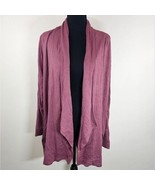 Soft Surroundings Mauve Purple Open Front Draped Long Sleeve Cardigan Sw... - $31.79 CAD