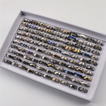 50pcs/lot Mens Stainless Steel Spinner Rings For Women Rotate Rings Fashion Jewe - £38.38 GBP