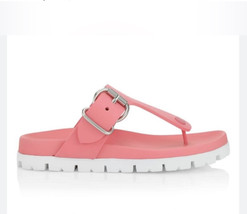 Prada Salmon Fussbett Thong Buckle Sandal Sz 38 - $296.01