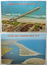 Greetings From Wrightsville Beach North Carolina NC Atlantic Coast 2 Postcards - £11.41 GBP