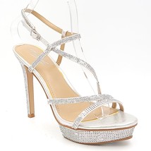 Thalia Sodi Women Slingback Strappy Platform Sandals Sunnie Size US 9.5M Silver - £32.06 GBP