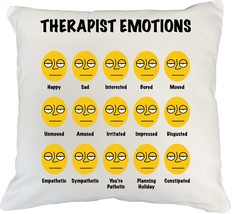 Therapist Emotions Psychiatry Humor Poker Emoji Face Pillow Cover For Ex... - $24.74+