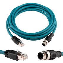 M12 To Rj45 Cat6 Industrial Ethernet Cable,Automation Systems Interconnect M12 4 - £31.07 GBP