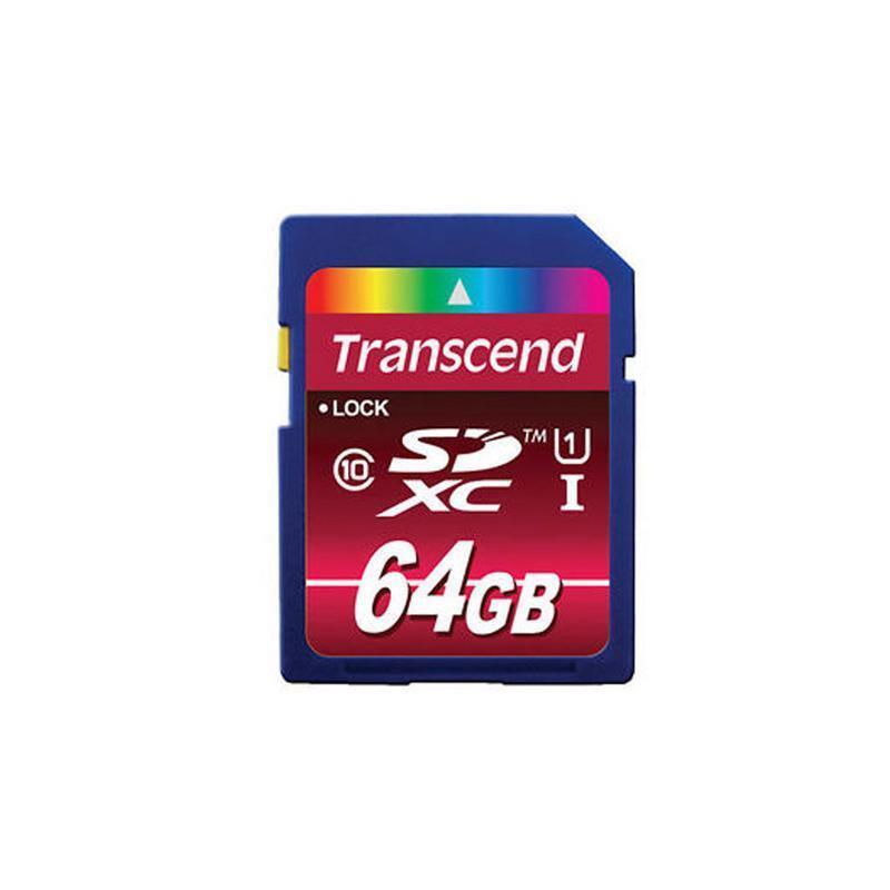 Transcend 64GB SDXC Class 10 UHS-1 Flash Memory Card Up to 60MB/s (TS64GSDU1) - $33.99