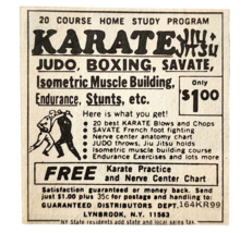 1973 Karate Jiu Jitsu Judo Boxing Chart Advertisement Martial Arts Vinta... - $386.56 MXN