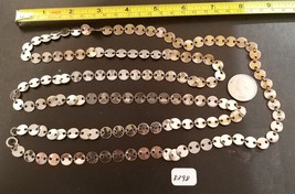 Vintage 54 inch Silver Tone Disk Chain Necklace Very Magnetic - £4.77 GBP