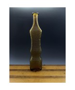 Empoli Bottle Decanter Ribbed Square Design 14&quot; inches NO STOPPER Amber - $55.83 CAD
