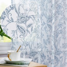 The Lazzzy Sheer Curtains 84 Inch Length 2 Panels Set Farmhouse Floral Curtains - £31.16 GBP