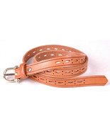 Genuine Leather Belt-Medium-Tooled Stamped-Western-Brown-Buckle - €24,64 EUR
