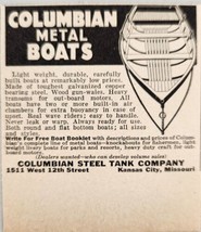 1937 Print Ad Light Weight Metal Boats Columbian Steel Tank Co. Kansas C... - £5.61 GBP