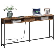 Narrow Console Table - 70.9 Inch Sofa Table With 2 Outlet And 2 Usb Ports, Long  - £146.96 GBP