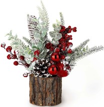 Small Christmas Tree Tabletop Artificial Mini Christmas Tree Decorations with Ho - £35.05 GBP