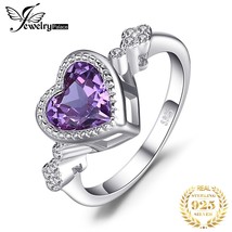 Heart Love 2.5ct Created Alexandrite Sapphire 925 Sterling Silver Ring for Woman - £20.79 GBP