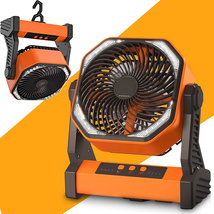 Camping LED Fan with Light, 20000mAh Rechargeable Battery Powered Outdoor Tent F - £51.89 GBP+