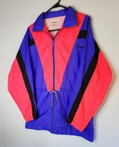 Vintage Reebok Sport Windbreaker Jacket Neon 100% Nylon Full Zip Sm purple pink - £21.88 GBP