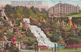 Waterfalls Rock Garden Olson Rug Factory Chicago Illinois IL Postcard A23 - £2.38 GBP