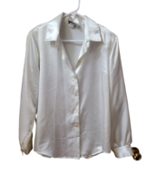 Women&#39;s Lisa Josephs Ivory Button Front Collared L/S Shirt - Size M - $16.99