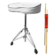  5 Core Thick Padded Foldable Drum Throne Saddle Stool Adjustable Height No-Slip - £36.77 GBP