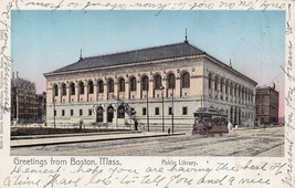 Boston~Public LIBRARY-COPPER Tint Reflective WINDOWS~1905 Reichner Postcard - £6.74 GBP