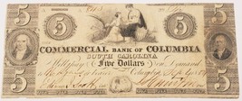 Commercial Bank of Columbia, South Carolina $5 Note XF Condition - £58.66 GBP