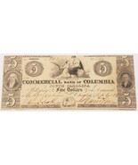 Commercial Bank of Columbia, South Carolina $5 Note XF Condition - $101.53 CAD