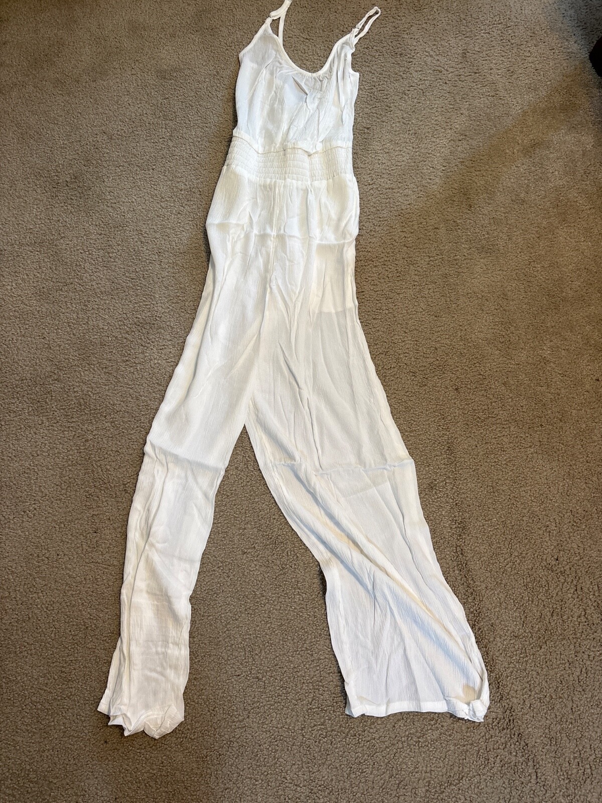 Prana Fernie Wide Leg Jumpsuit New Women&#39;s XS X-Small White NWT - $29.63