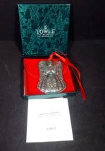 TOWLE Sterling Silver ANGEL Christmas Ornament 1st Edition RARE Gold Accent 2001 - £78.52 GBP