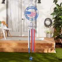 WEATHERVANE WIND CHIME PATRIOTIC  WELCOME FRIEND &amp; FAMILY - $26.00
