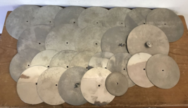 Set Lot 25 Vtg Laboratory Stainless Steel Round Discs Reflectors Various... - $46.99