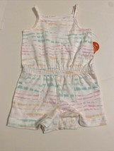 Wonder Nation Girls Romper Tie Dye Print Short Baby Toddler 1-Piece White - £7.06 GBP