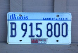 1998 Illinois License Plate B 915 800 IL Dark Blue Lettering Single - $184.53 MXN