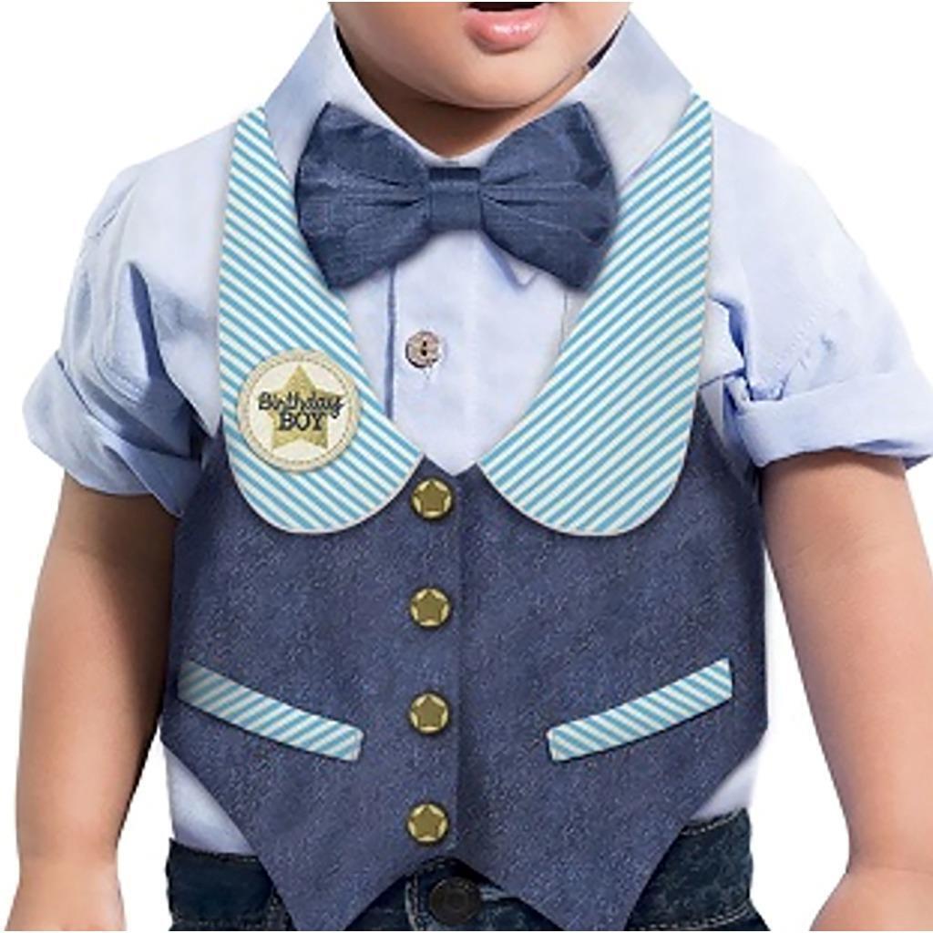 1st Birthday Boy Bow Tie and Vest Deluxe Style Size 12 Mo Party Accessory 2 pc - $8.95