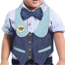 1st Birthday Boy Bow Tie and Vest Deluxe Style Size 12 Mo Party Accessory 2 pc - £7.07 GBP