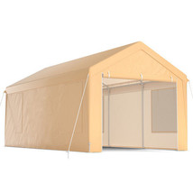 10 x 20 Feet Heavy-Duty Steel Portable Carport Car Canopy Shelter-Yellow - £366.83 GBP