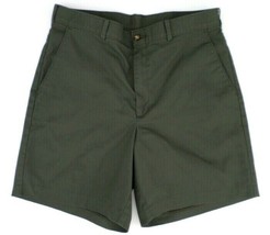 Haggar Men&#39;s Casual Walking Shorts 34 Green Flat Front Cotton-Poly Blend - $9.41