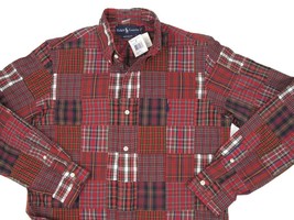 NEW! NWT! $145 Polo Ralph Lauren Plaid Patchwork Custom Fit Shirt!  M - $84.99