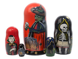 Halloween Nesting Doll - 6&quot; w/ 5 Pieces - £52.75 GBP