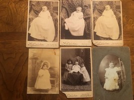 22 Children and Baby Photos on Boards in Folders and Cabinet Cards - £45.89 GBP