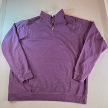 Quarter Zip Sweater Peter Millar Men’s XL Purple Cotton Modal Blend Casu... - $39.95