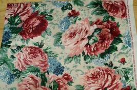 Sewing Cotton Quilting Fabric Waverly Harborview Flowers Pink Blue &amp; Green - $9.89