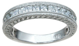 Solid 925 Sterling Silver Womens 3mm CZ Wedding Band Ring Size 5-9 - £31.98 GBP